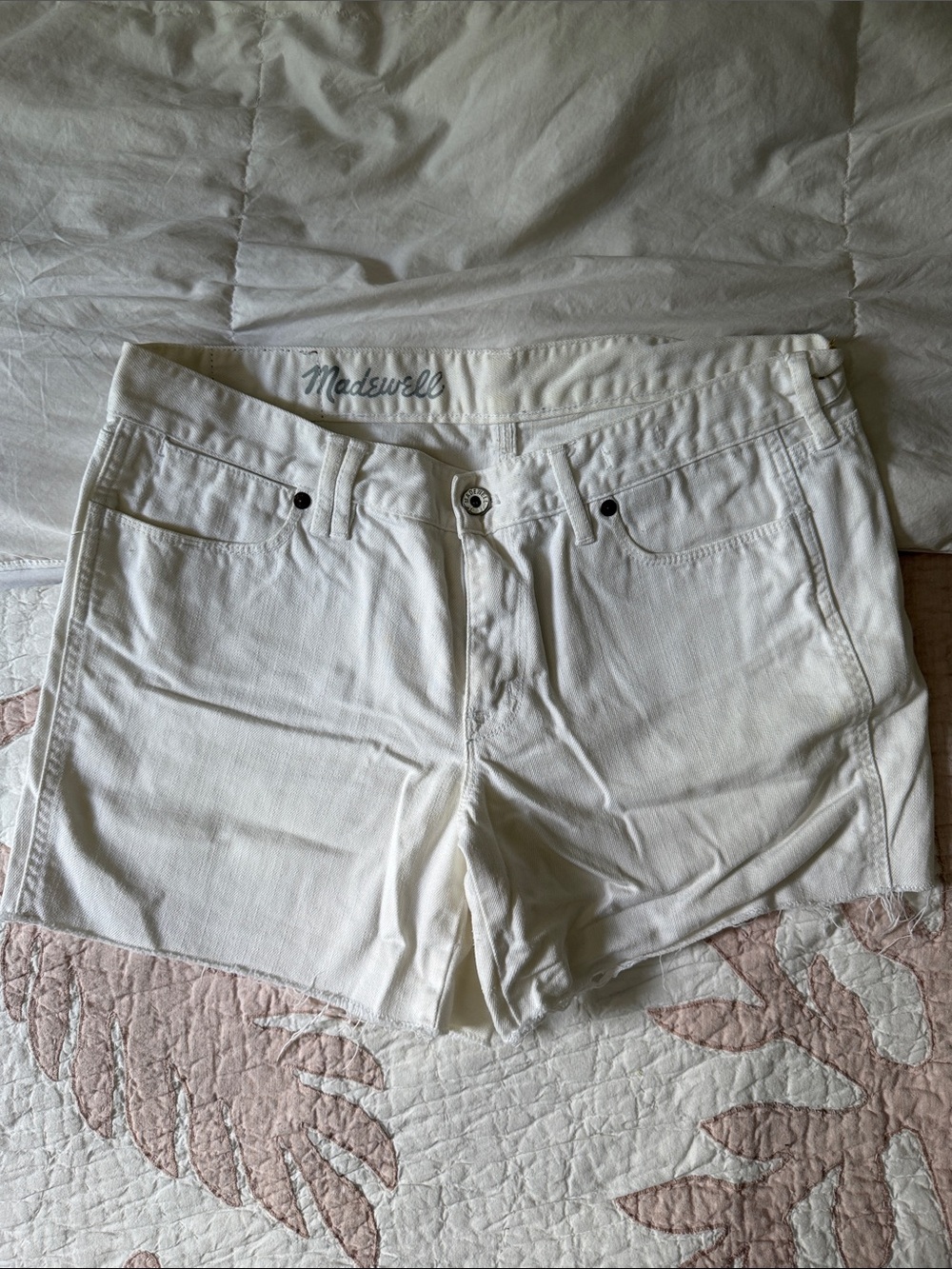 Madewell White Denim Cutoff Shorts